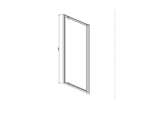 AQ NAA 6211-90 (новый артикул AQ ARI PI 09020CH) Душевая дверь, распашная 900x2000 профиль хром, стекло прозрачное