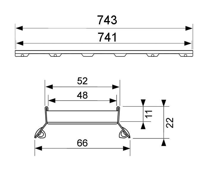Решетка под плитку TECE drain line plate II 600872 80 см