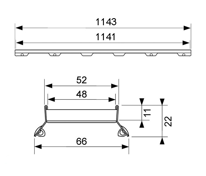Решетка под плитку TECE drain line plate II 601272 120 см