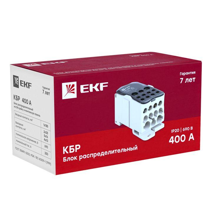 Блок распределительный КРОСС крепеж на панель и DIN КБР-400А EKF plc-kbr400