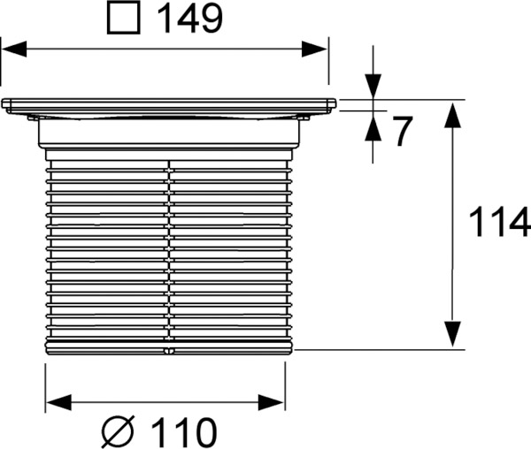 Декоративная решетка TECE drain point S quadratum 3660008 15 см в стальной рамке