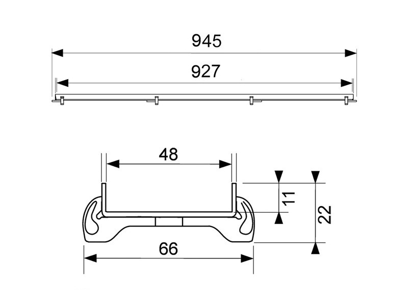 Решетка под плитку TECE drain line plate 601070 100 см