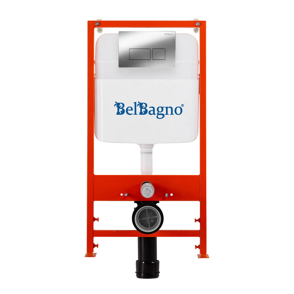 Комплект 2 в 1 Система инсталляции для унитазов BelBagno BB026 с кнопкой смыва BB041CR