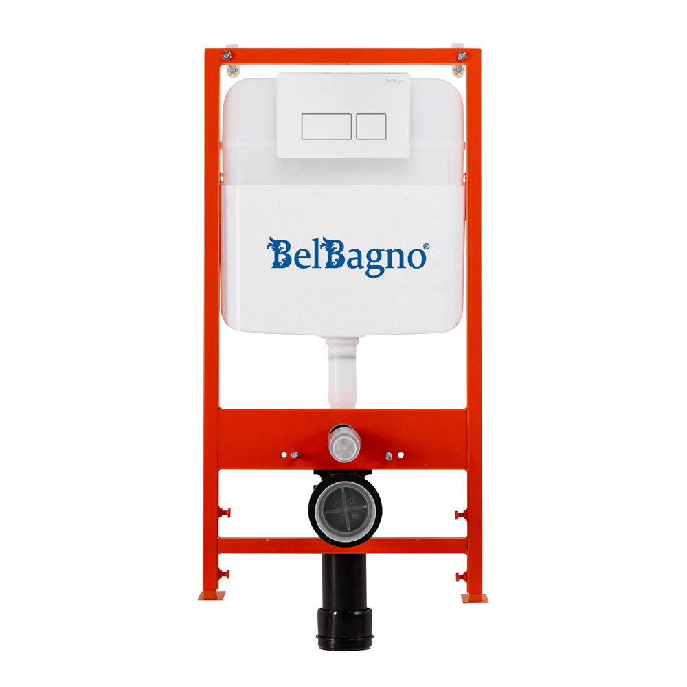 Комплект 2 в 1 Система инсталляции для унитазов BelBagno BB026 с кнопкой смыва BB042BL