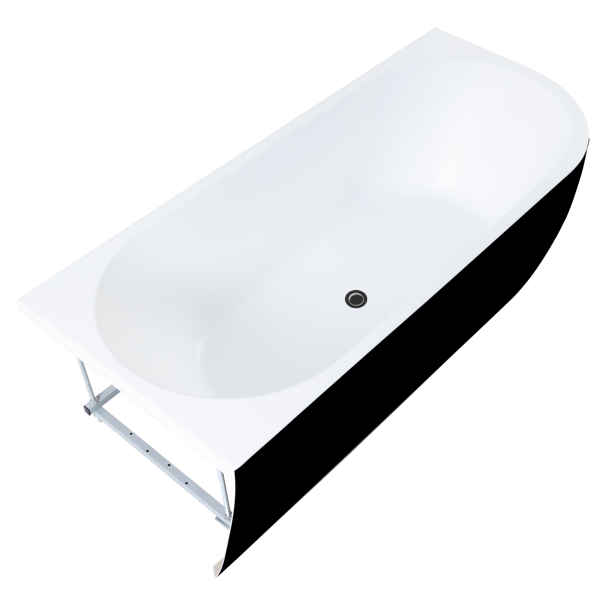 Акриловая ванна Aquanet Elegant A 180x80 3805N Gloss Finish (панель Black matte)
