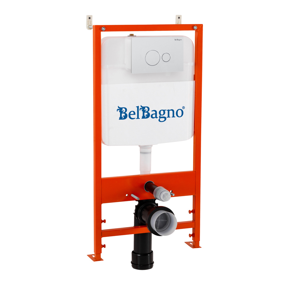 Комплект 2 в 1 Система инсталляции для унитазов BelBagno BB026 с кнопкой смыва BB082BL